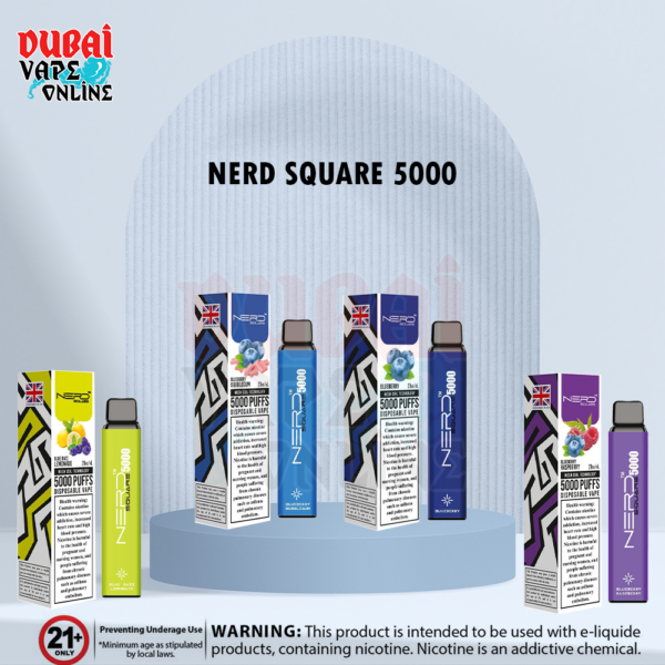 NERD SQUARE 5000 PUFFS DISPOSABLE VAPE IN UAE